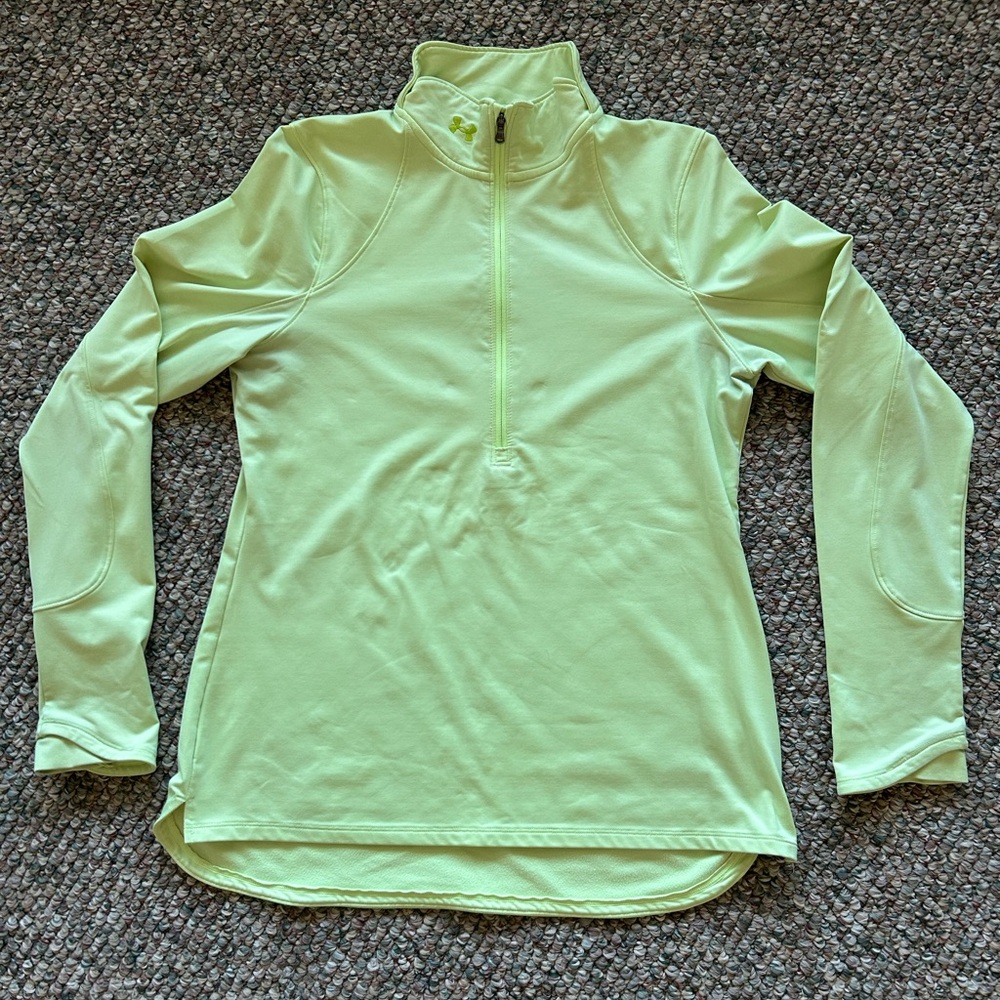 UNDER ARMOUR 1/4 zip long sleeve mid weight shirt, size large.